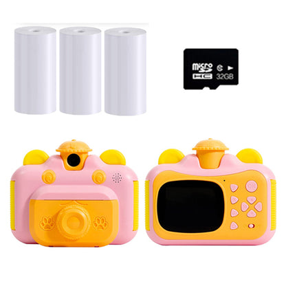Toy 4000W Pixel Kids Instant Print Camera Photo Paper Set with 32GB Card -Pink