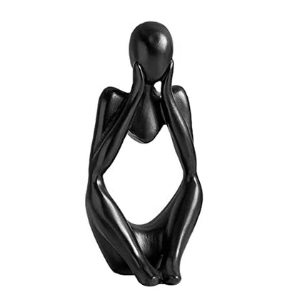 3X Sitting Thinker Statue Sculpture Desktop Resin Ornaments