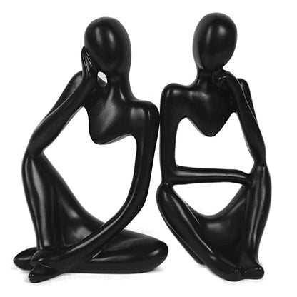 2X Thinker Statue Sculpture Desktop Resin Ornaments Style 1 and 2