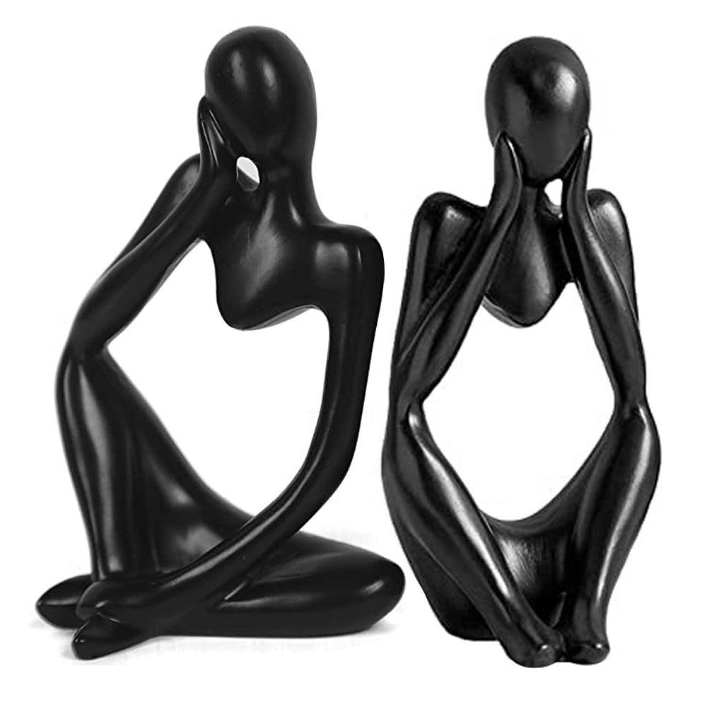 2X Thinker Statue Sculpture Desktop Resin Ornaments Style 1 and 3