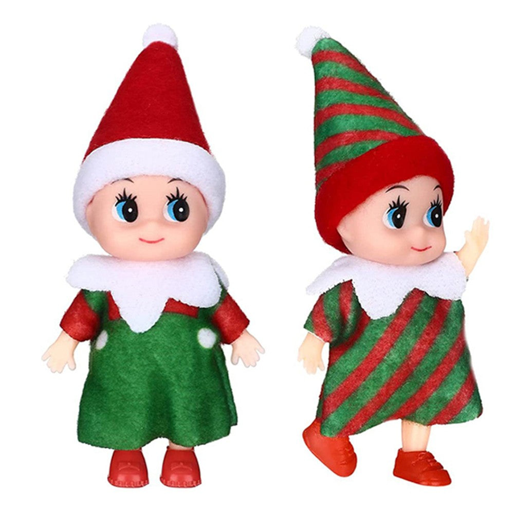 2Pcs Christmas Elf Girl Doll Xmas Decoration