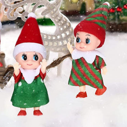 2Pcs Christmas Elf Girl Doll Xmas Decoration