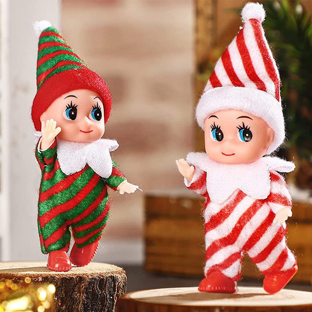 2Pcs Christmas Elf Boy Doll Xmas Decoration
