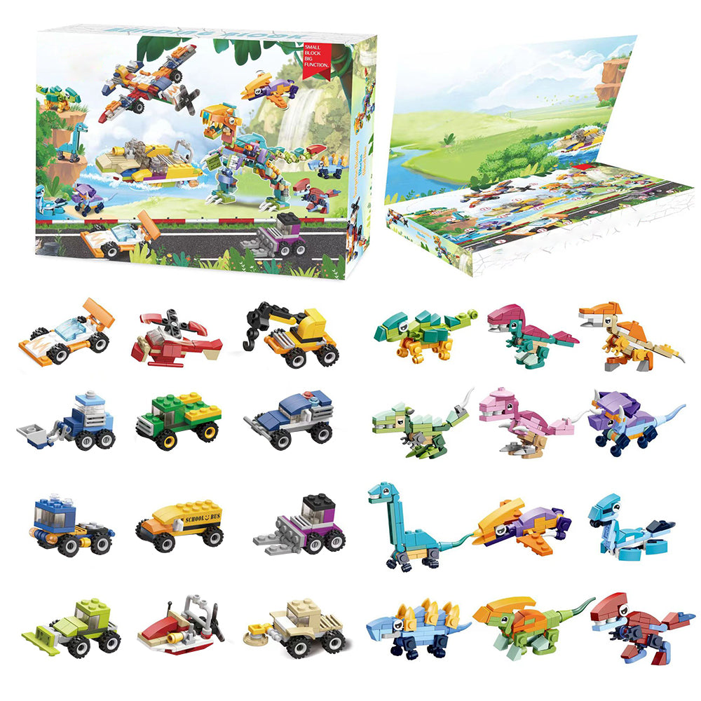 Christmas Advent Calendar with Animal Building Blocks Countdown Calendar Dinosaur Insect Toys -Style 2