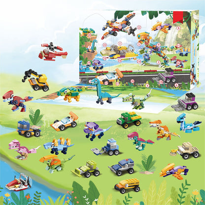 Christmas Advent Calendar with Animal Building Blocks Countdown Calendar Dinosaur Insect Toys -Style 2