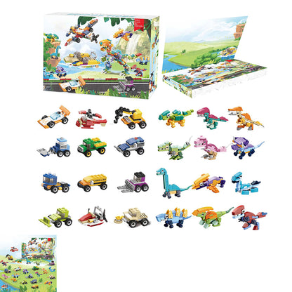 Christmas Advent Calendar with Animal Building Blocks Countdown Calendar Dinosaur Insect Toys -Style 2