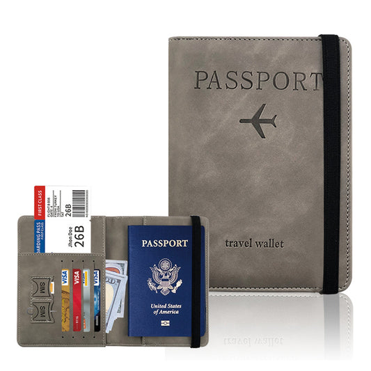 RFID Blocking Passport Holder - Grey