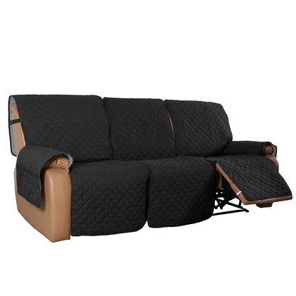 Sofa Cover Water Resistant Non-Slip Split Recliner Couch Cover Sofa Chair Slipcovers-Black