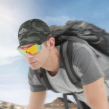 2X Skull Cap Helmet Liner Beanie Running Cycling Cooling Hats Black Camo Green