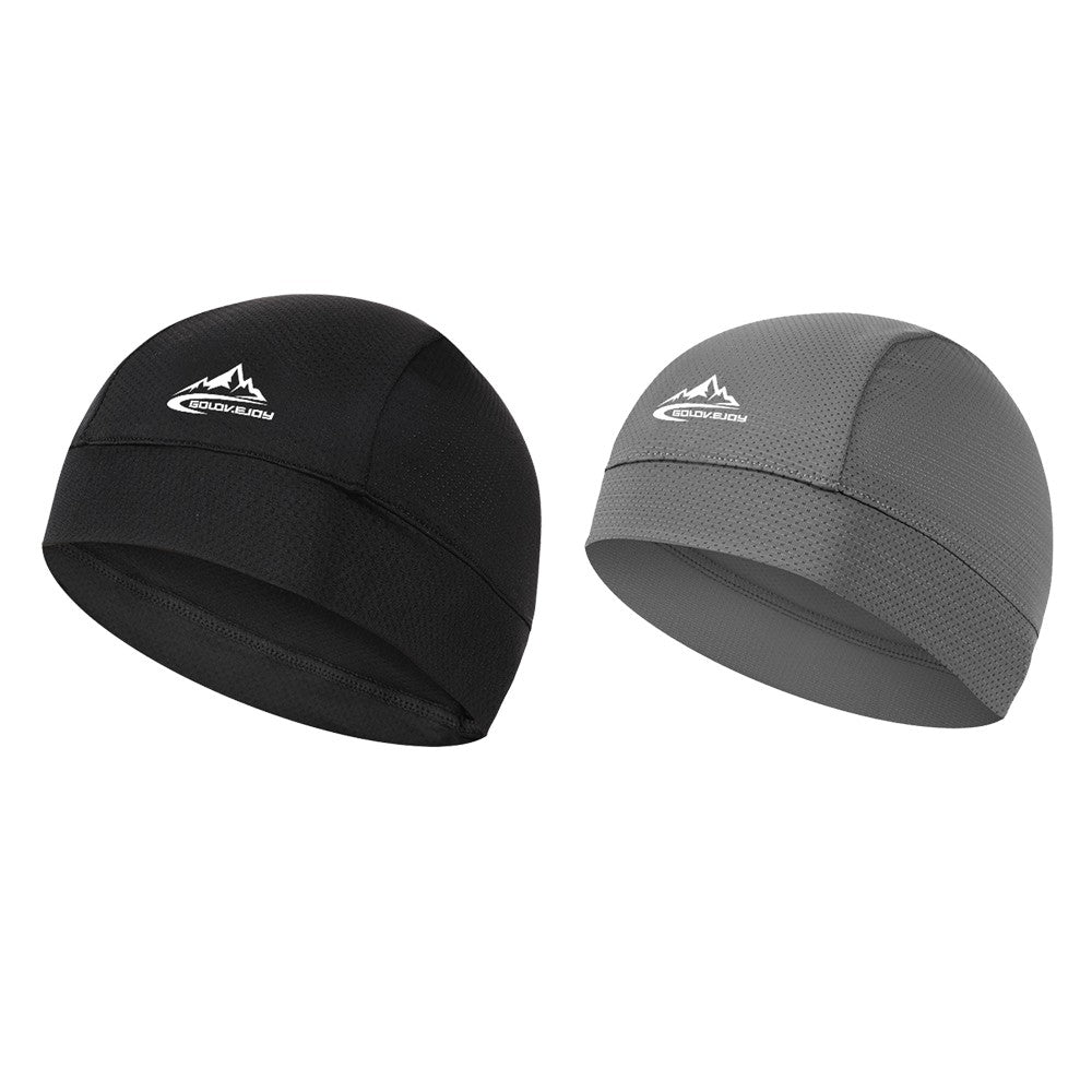 2X Skull Cap Helmet Liner Beanie Running Cycling Cooling Hats Black Grey