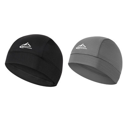 2X Skull Cap Helmet Liner Beanie Running Cycling Cooling Hats Black Grey