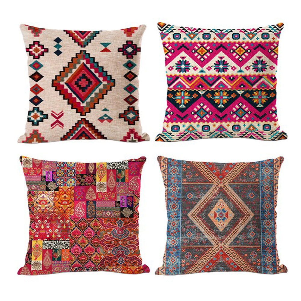 4Pcs Set Boho Printed Pillow Cases Cushion Covers Pillow Covers