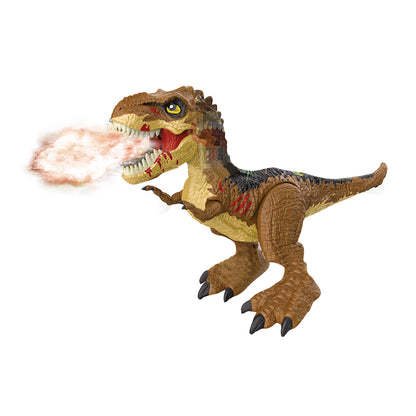 Toy Remote Control T Rex Dinosaur Toy LED Light Up Realistic Tyrannosaurus Toy Gift for Kids -Dark brown
