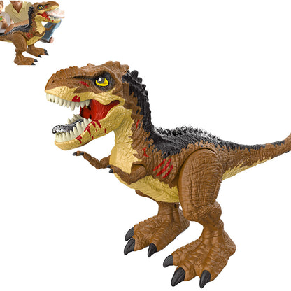 Toy Remote Control T Rex Dinosaur Toy LED Light Up Realistic Tyrannosaurus Toy Gift for Kids -Dark brown