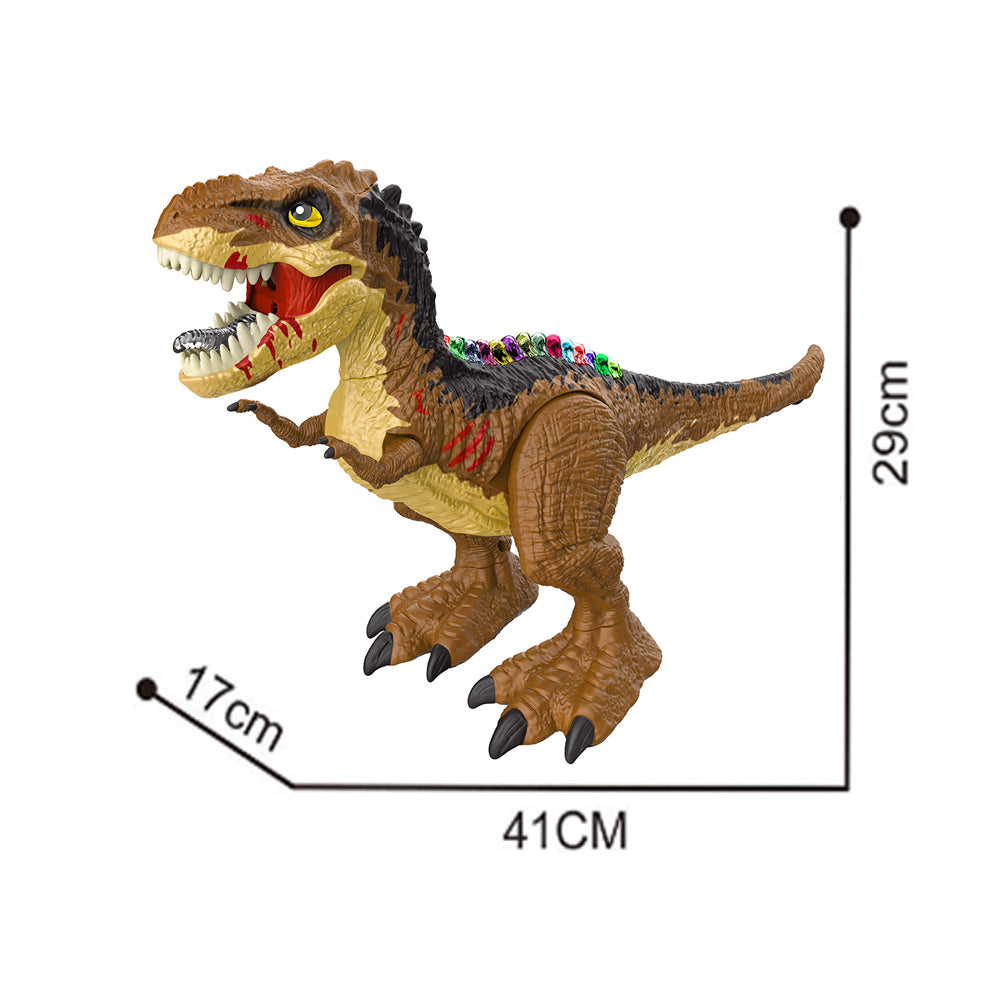 Toy Remote Control T Rex Dinosaur Toy LED Light Up Realistic Tyrannosaurus Toy Gift for Kids -Dark brown