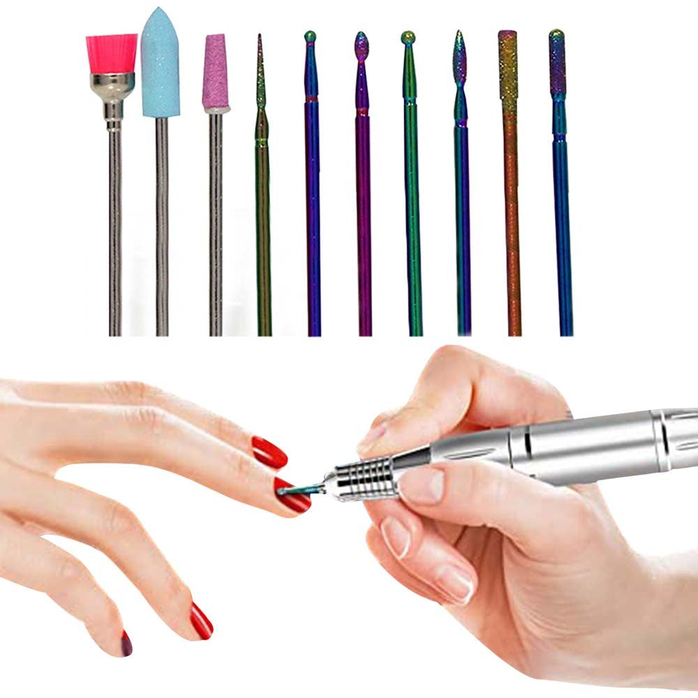 10pcs Nail Art Grinding Drill Bits Manicure Pedicure Nail Tools