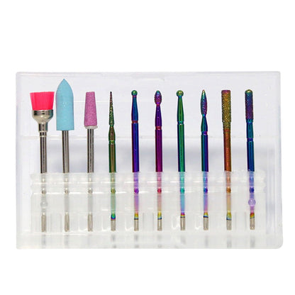 10pcs Nail Art Grinding Drill Bits Manicure Pedicure Nail Tools