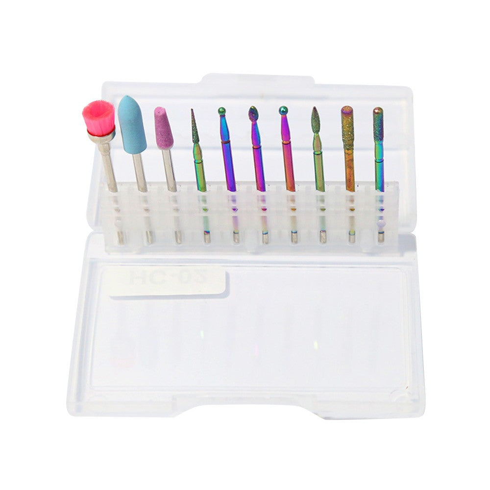 10pcs Nail Art Grinding Drill Bits Manicure Pedicure Nail Tools