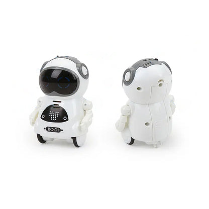 Toy Pocket RC Robot for Kids Talking Interactive Dialogue Singing Dancing Telling Story Mini Robot Toy -White