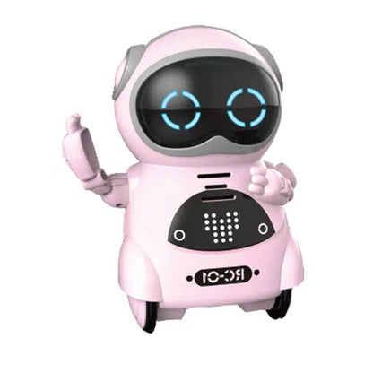 Toy Pocket RC Robot for Kids Talking Interactive Dialogue Singing Dancing Telling Story Mini Robot Toy -Blue and Pink