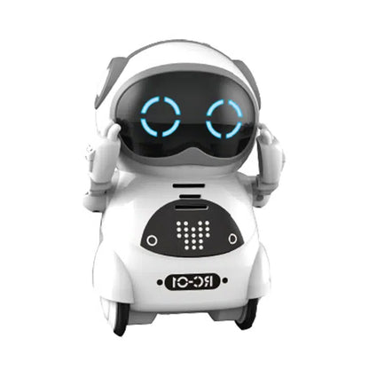 Toy Pocket RC Robot for Kids Talking Interactive Dialogue Singing Dancing Telling Story Mini Robot Toy -Blue and White