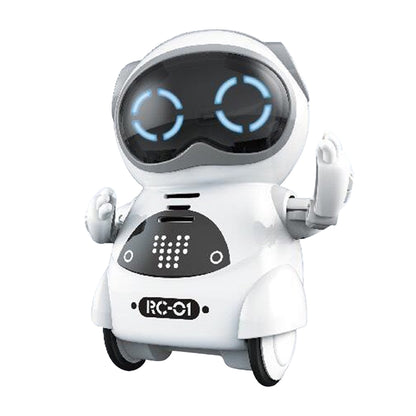 Toy Pocket RC Robot for Kids Talking Interactive Dialogue Singing Dancing Telling Story Mini Robot Toy -White