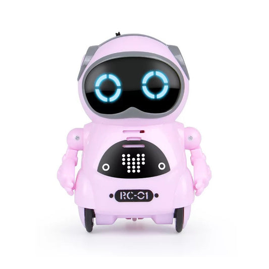 Toy Pocket RC Robot for Kids Talking Interactive Dialogue Singing Dancing Telling Story Mini Robot Toy -Pink