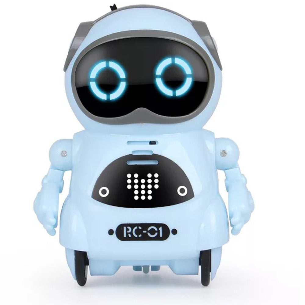 Toy Pocket RC Robot for Kids Talking Interactive Dialogue Singing Dancing Telling Story Mini Robot Toy -Blue