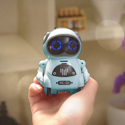 Toy Pocket RC Robot for Kids Talking Interactive Dialogue Singing Dancing Telling Story Mini Robot Toy -Blue