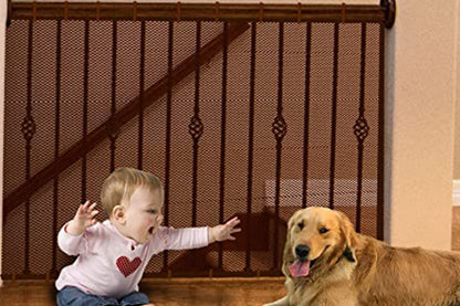 Stair Net 3M Home Banister Protective Fine Mesh for Kid Safety Child Secure Guard-Coffee