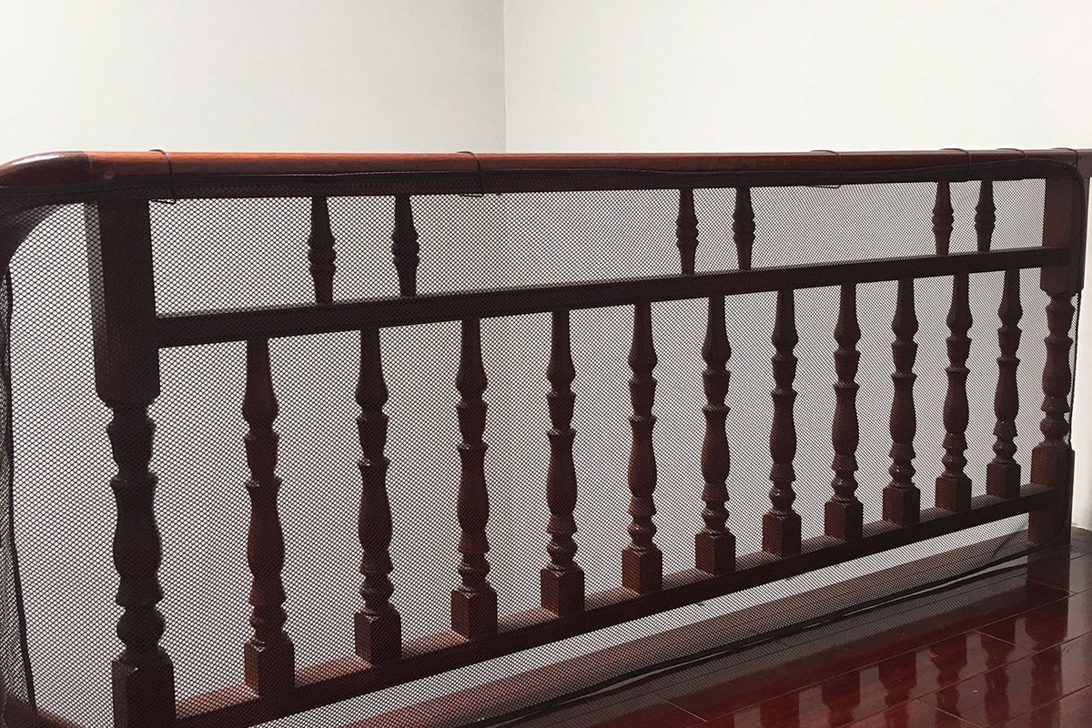 Stair Net 3M Home Banister Protective Fine Mesh for Kid Safety Child Secure Guard-Coffee