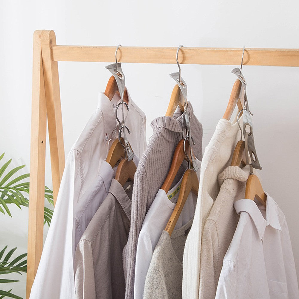 4Pcs Clothes Hanger Connector Band Cascading Clothes Space Saving Organizer