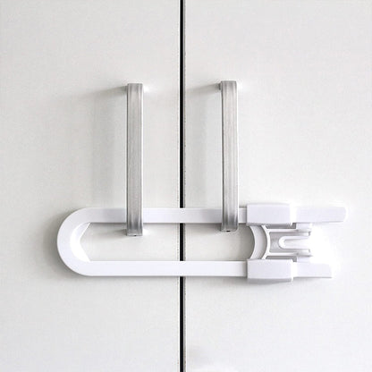 2Pcs Baby Safety Sliding Cabinet Locks Adjustable U Shaped Child Safety Cabinet Latches Door Locks for Home Safety