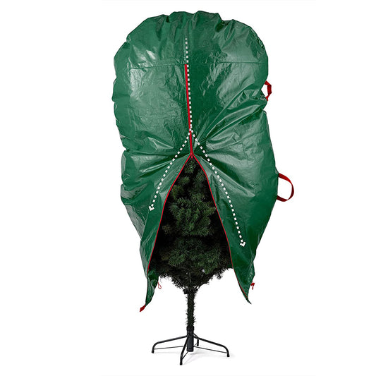 Upright Christmas Tree Storage Bag Christmas Tree Canvas Storage Cover Bag -Green