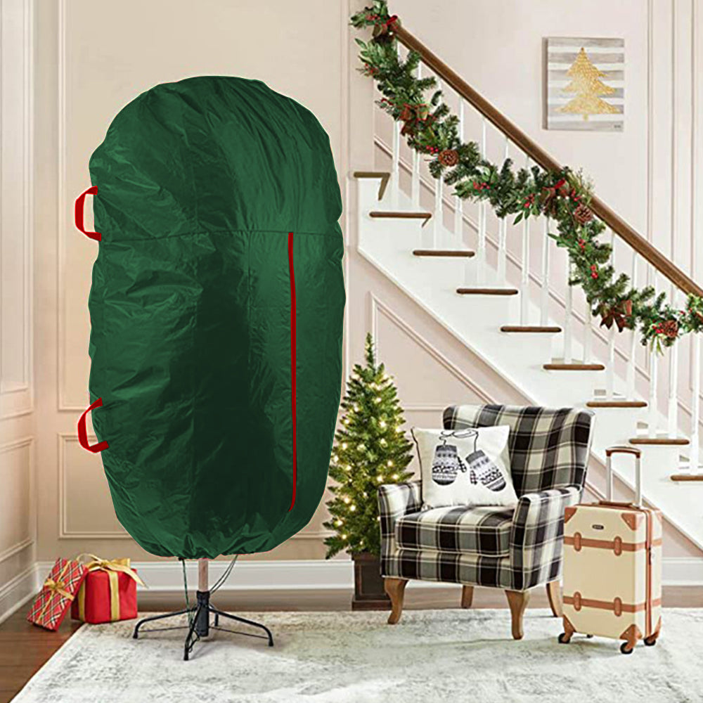 Upright Christmas Tree Storage Bag Christmas Tree Canvas Storage Cover Bag -Green