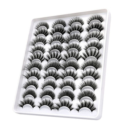 20 Pairs of Natural Curling False Eyelashes 3D Faux False Eye Lashes