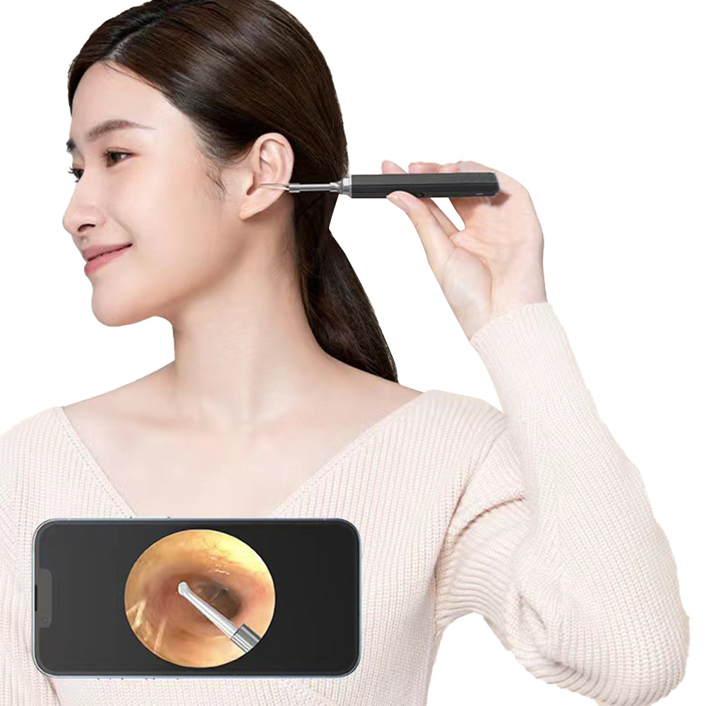 Ear Wax Removal Tool WiFi Ear Cleaning Kit with 3mm Visual Camera -Black