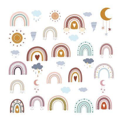 Rainbow Wall Decals Cloud Decals Watercolor Raindrop Wall Stickers Removable