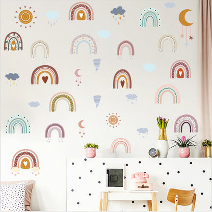 Rainbow Wall Decals Cloud Decals Watercolor Raindrop Wall Stickers Removable