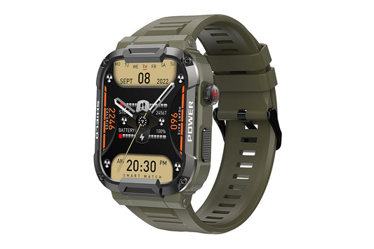 Smart Watch Touch Screen Sports for Men Heart Rate Monitor-Green