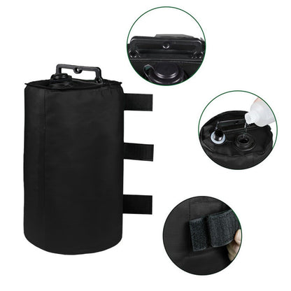 4Pcs Water Bags Canopy Weight Water Bag Weight Anchor for Gazebo Market Stalls Tent Awnings Camping Umbrella Black