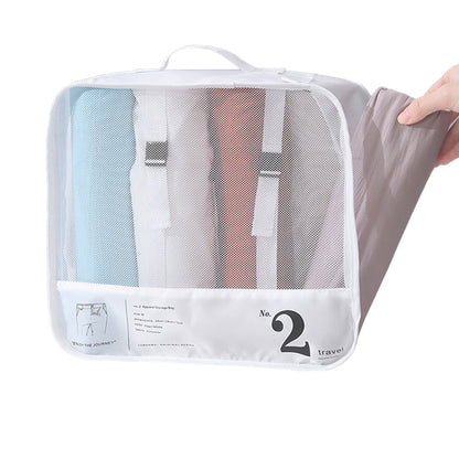 7Pcs Luggage Organiser Underwear Storage Bags Packing Cubes Travel Pouches -White