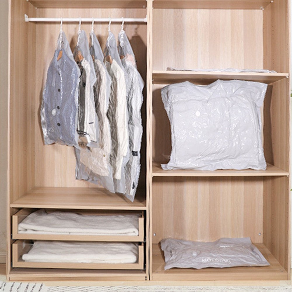 3Pcs Hanging Vacuum Storage Bag Space Saving Bags Anti-dust Seal Compression Organizer