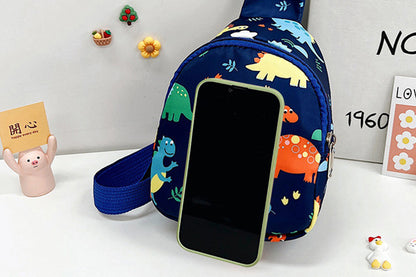 Kids Nylon Cartoon Sling Bag for Travel-Dark blue