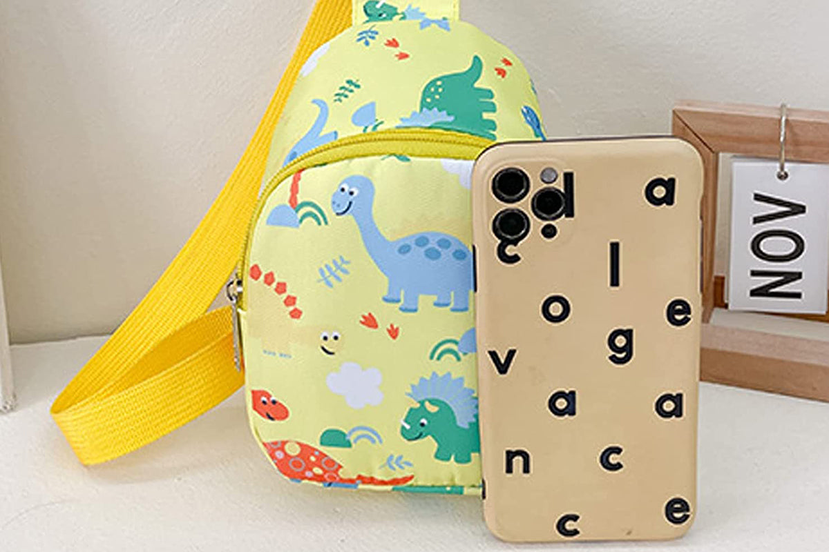 Kids Nylon Cartoon Sling Bag for Travel-Yellwo