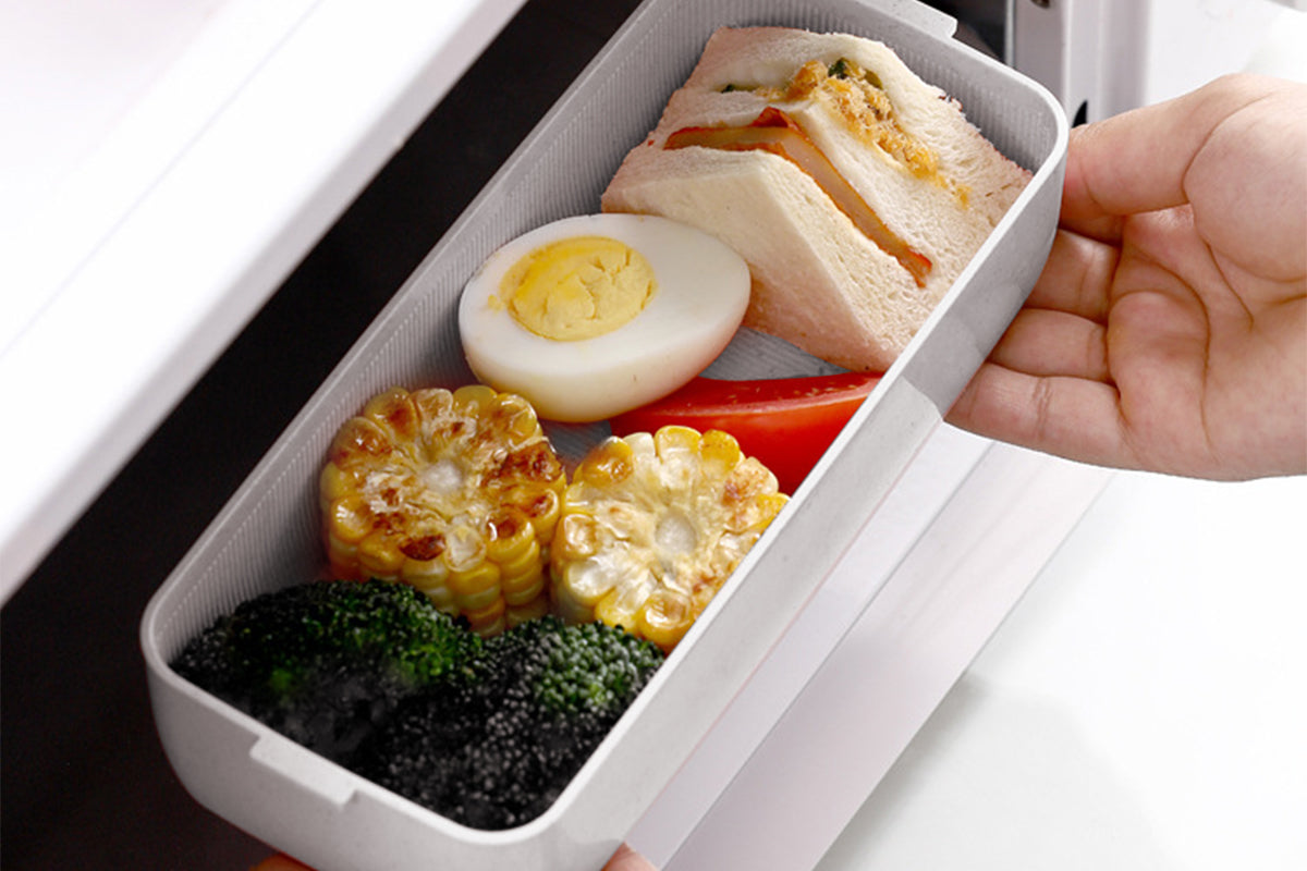 3 Layer Wheat Straw Bento Box Students Lunch Box Eco Friendly Leakproof 900ml Food Container Lunch Box with Compartment-Beige
