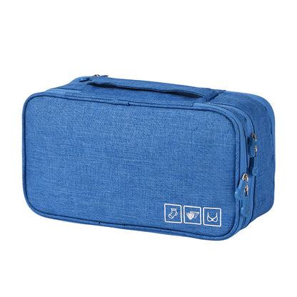 Portable Travel Underwear Bra Storage Bag Water Resistant Toiletry Bag Lingerie Socks Accessories Organizers -Blue