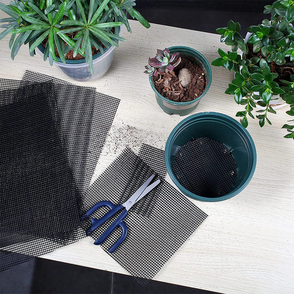 Set of 5Pcs 30x20cm Flower Pot Hole Mesh Pad Bonsai Pot Bottom Grid Mesh Mat
