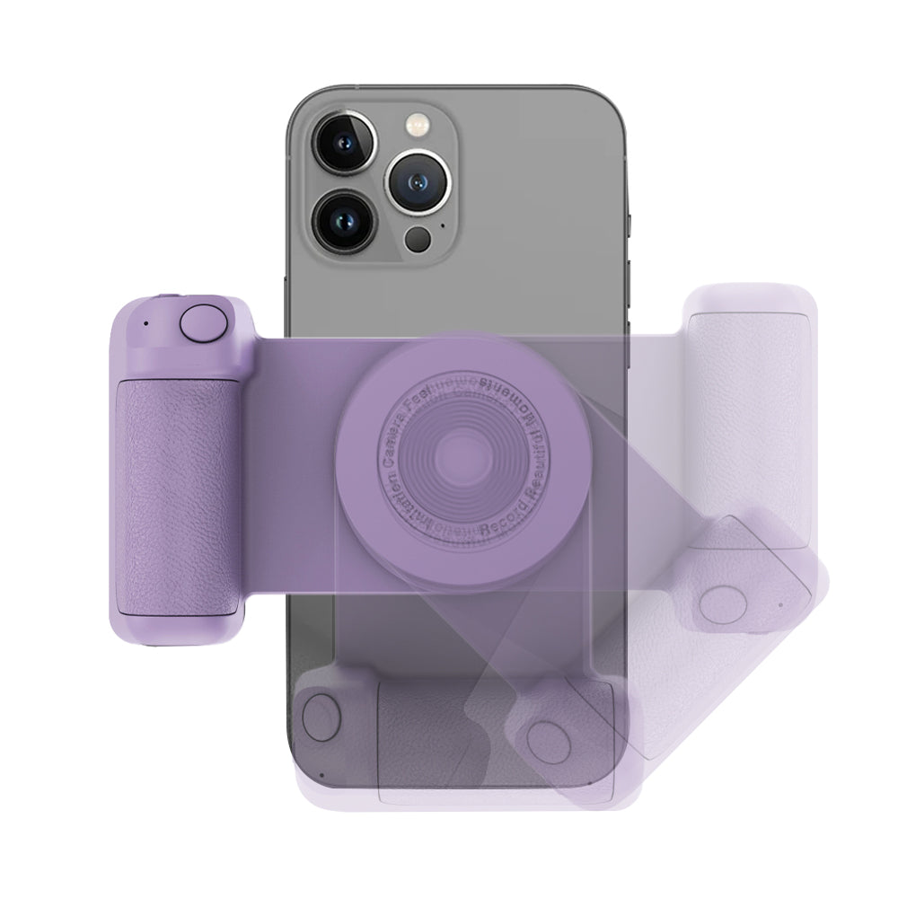 Magnetic Phone Selfie Holder Handheld Bluetooth Tabletop Charging Stand Phone Holder -Purple