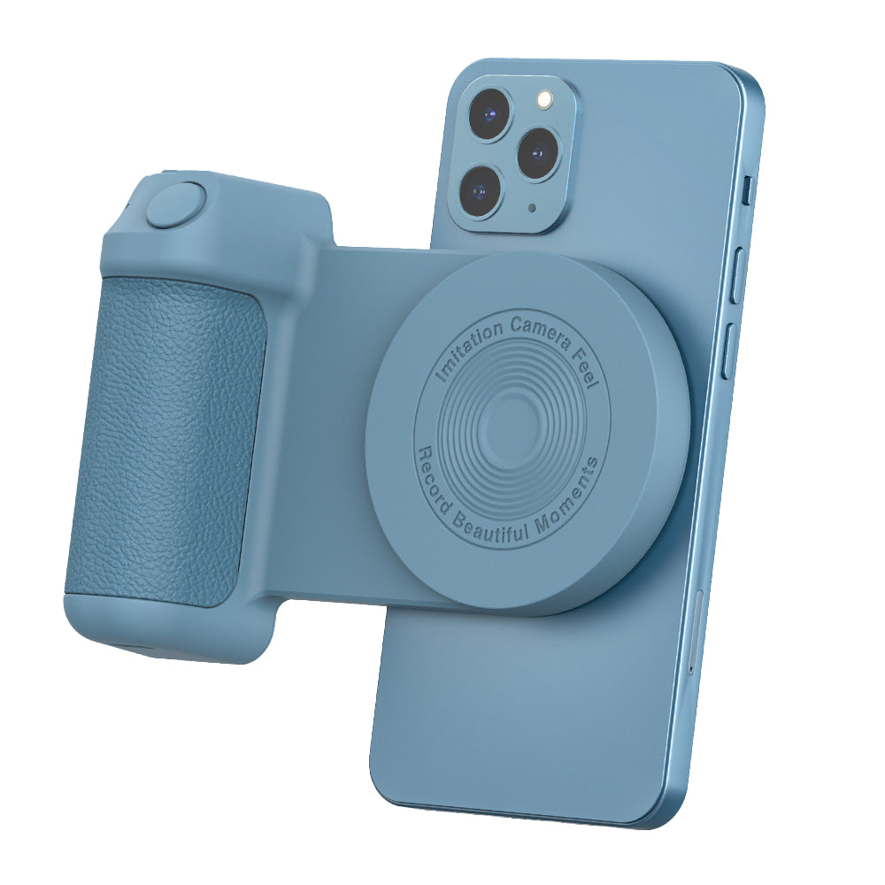 Magnetic Phone Selfie Holder Handheld Bluetooth Tabletop Charging Stand Phone Holder -Blue